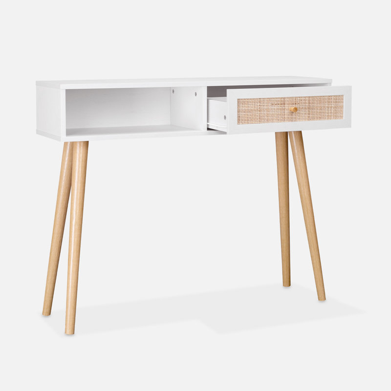 100Cm Console Table and Stool Set, White