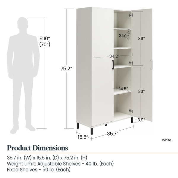 Rev-A-Shelf Clearance Sale, 58 Inch Height (2) Door Storage Standards with  10 Clips For up to 5 Shelves, Bright Aluminum 6232-58-4528-52