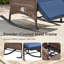 Chaise berçante inclinable et réglable en osier pour l'extérieur avec coussins et table d'appoint 2 pièces Asenpark-383554728