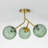 3-Light Modern Brass Ribbed Glass Semi Flush Mount Ceiling Light