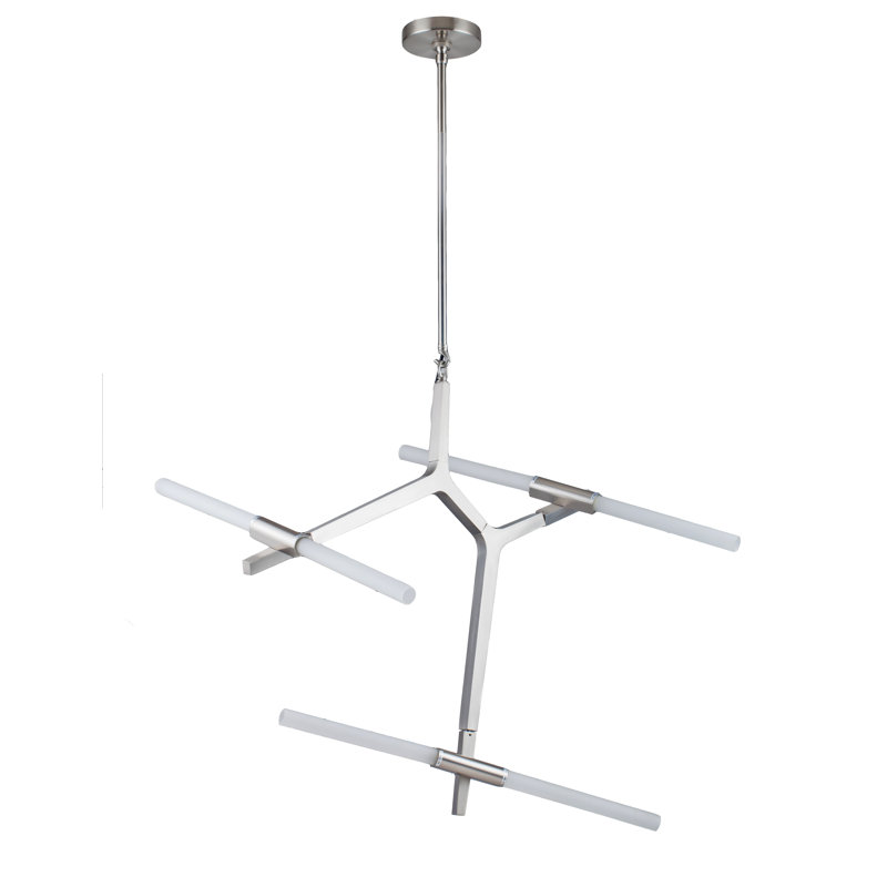 Lustree linéaire 6 lumières spoutnik modern Analia, Nickel