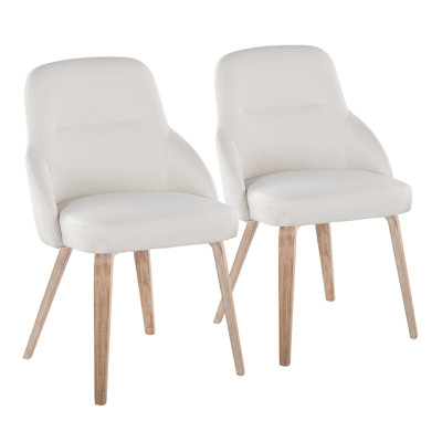 York Upholstered Contemporary Chair In Faux Leather By Lumisource - Set Of 2