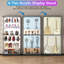 6-Tier Tempered Glass Display Cabinet with Motion Sensor RGB Lights, Lockable Tall Curio Cabinet-1371196136