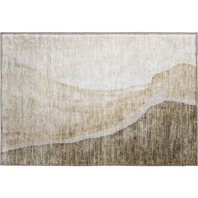Premium Machine Washable Prisco Brown Rug