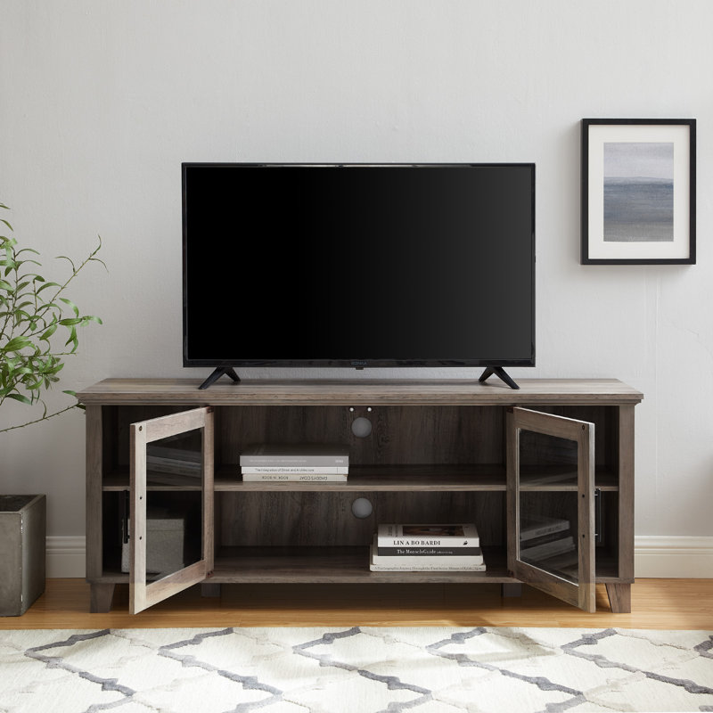 Galbaugh Unfinished TV Stand for TVs up to 58", Grey Wash