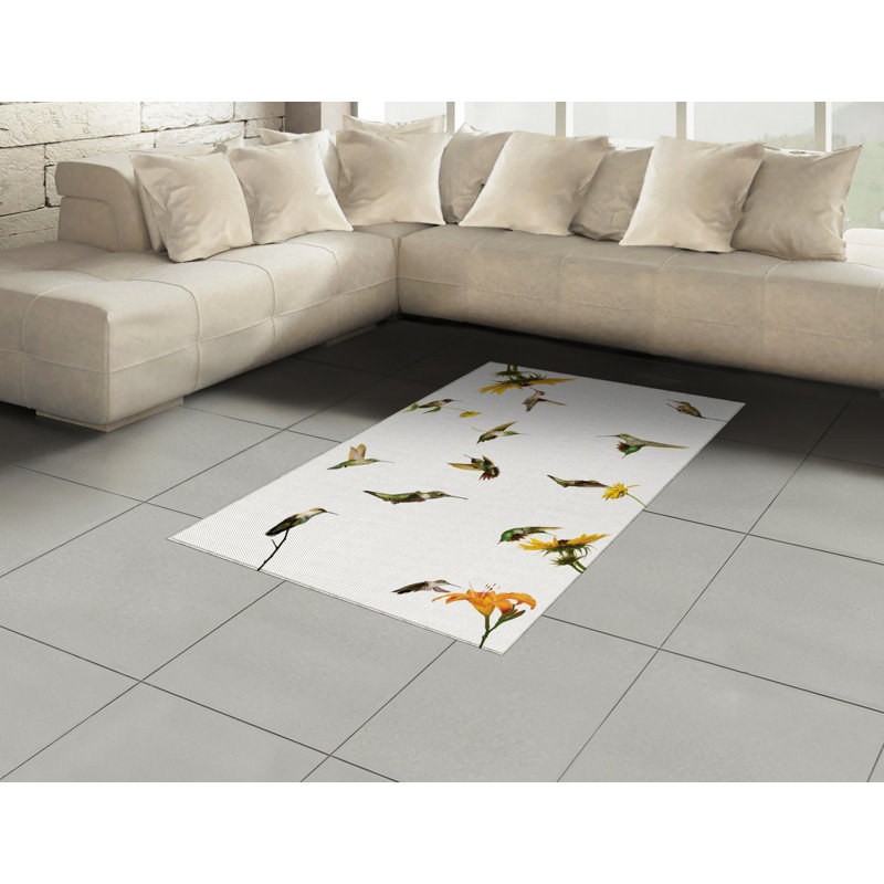 Tapis décoratif à haute densité Hummingbirds, Rectangle— 4 pi x 5 pi 8 po