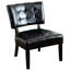 Fauteuil surdimensionné en similicuir noir avec revêtement capitonné élégant