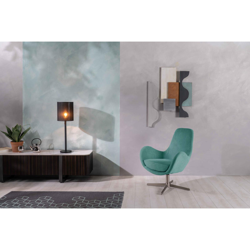 Akbota Upholstered Swivel Armchair, Teal