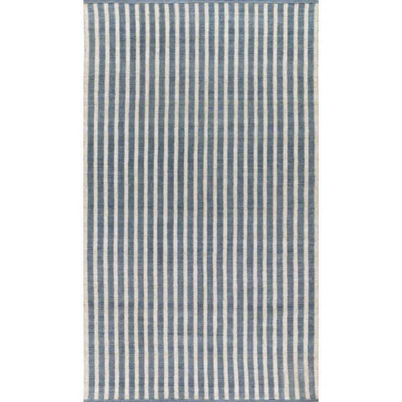 Momeni Caicos Hand Woven PET Striped Blue Indoor Outdoor Rug 2' X 3', Rectangle 2' x 3'