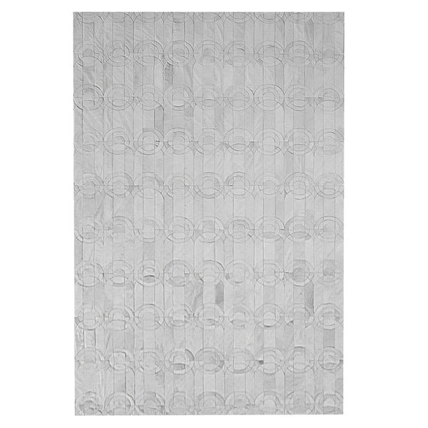 Tapis crème en cuir de vache Art Hide, Rond 6 pi 6 po