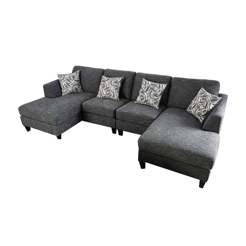 Upholstered 122 " U-Shaped Sofa & Chaise with Ottoman