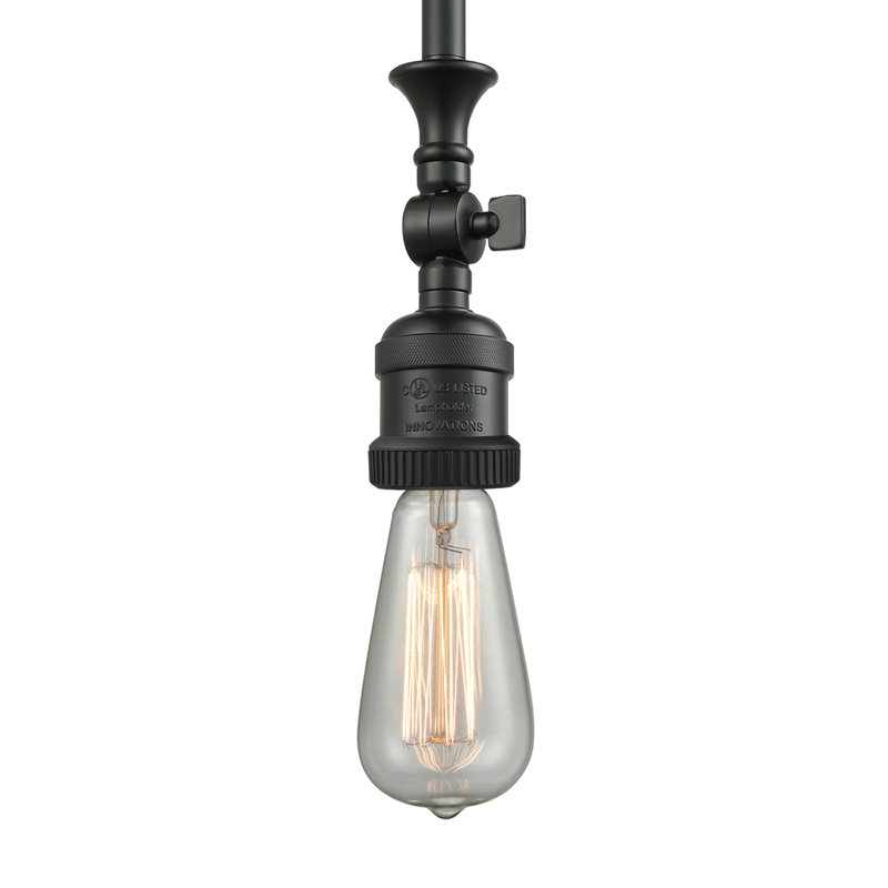 Franklin Restoration - Kuol - Mini-luminaire suspendu à tige suspendue 4 po 1 lumière - Ampoule DEL, Noir mat