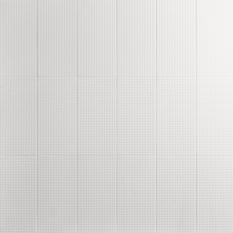 Level Waffle 7.87" x 15.74" Ceramic Patterned Tile, White