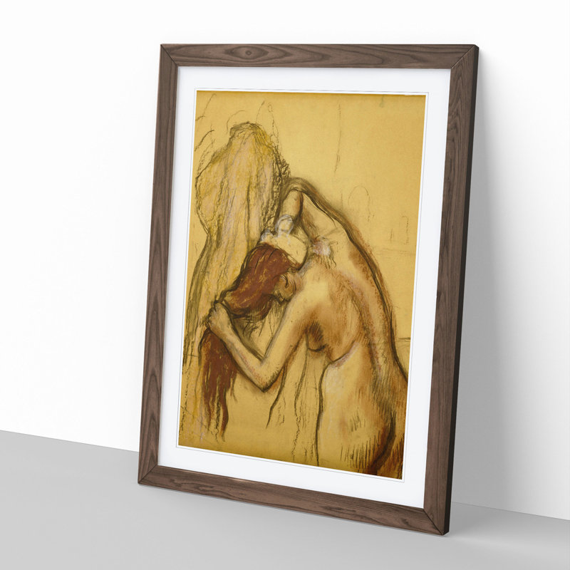 Study of a Nude Woman Vol.4 by Edgar Degas - Picture Frame Painting, 36cm H x 27cm W x 2cm D, Walnut Framed