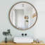 Miroir mural coulissant 23,62 "avec tablettes de rangement - Armoire d'appoint en bois à 2 niveaux