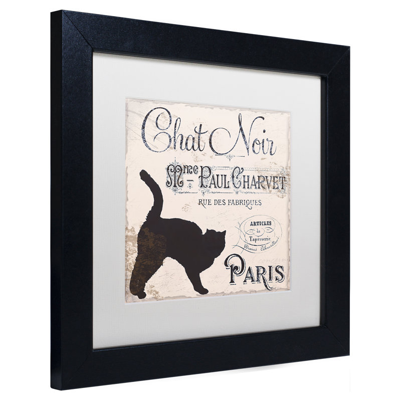 Jadaya «Les Chats II», affiche vintage encadrée, H 11 po x l 14 po x P 0,5 po, Blanc