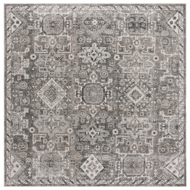 Tapis oriental performance Kolbyn Vintage Tabriz, Carré 6 pi 7 po