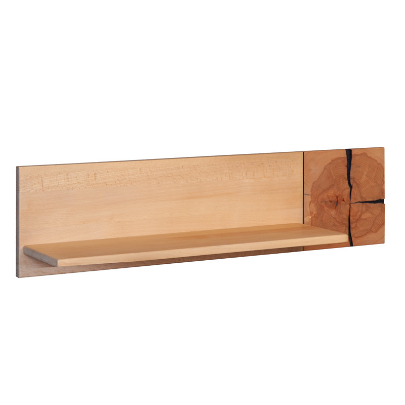 Dallastown Solid Wood Accent Shelf, 25cm H x 90cm W x 20cm D, Oak