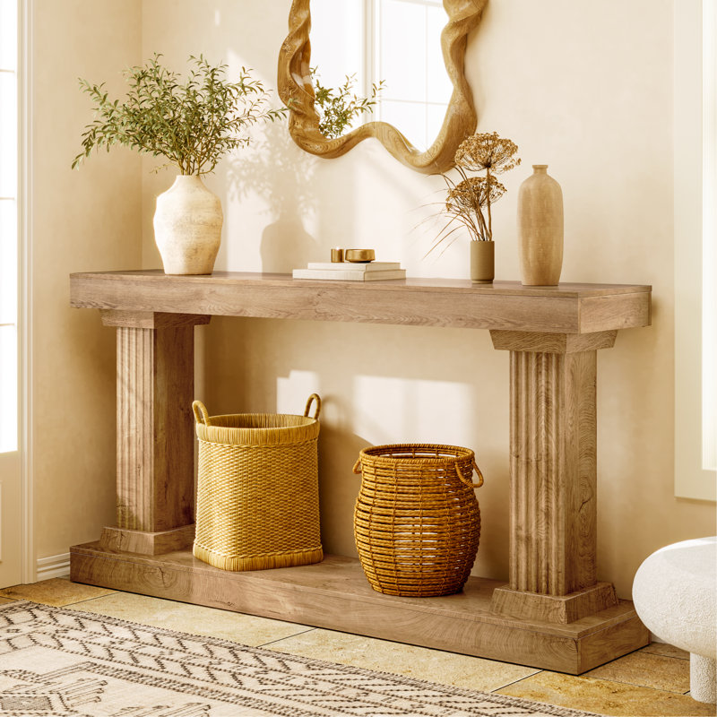 160Cm Console Table, Light Brown