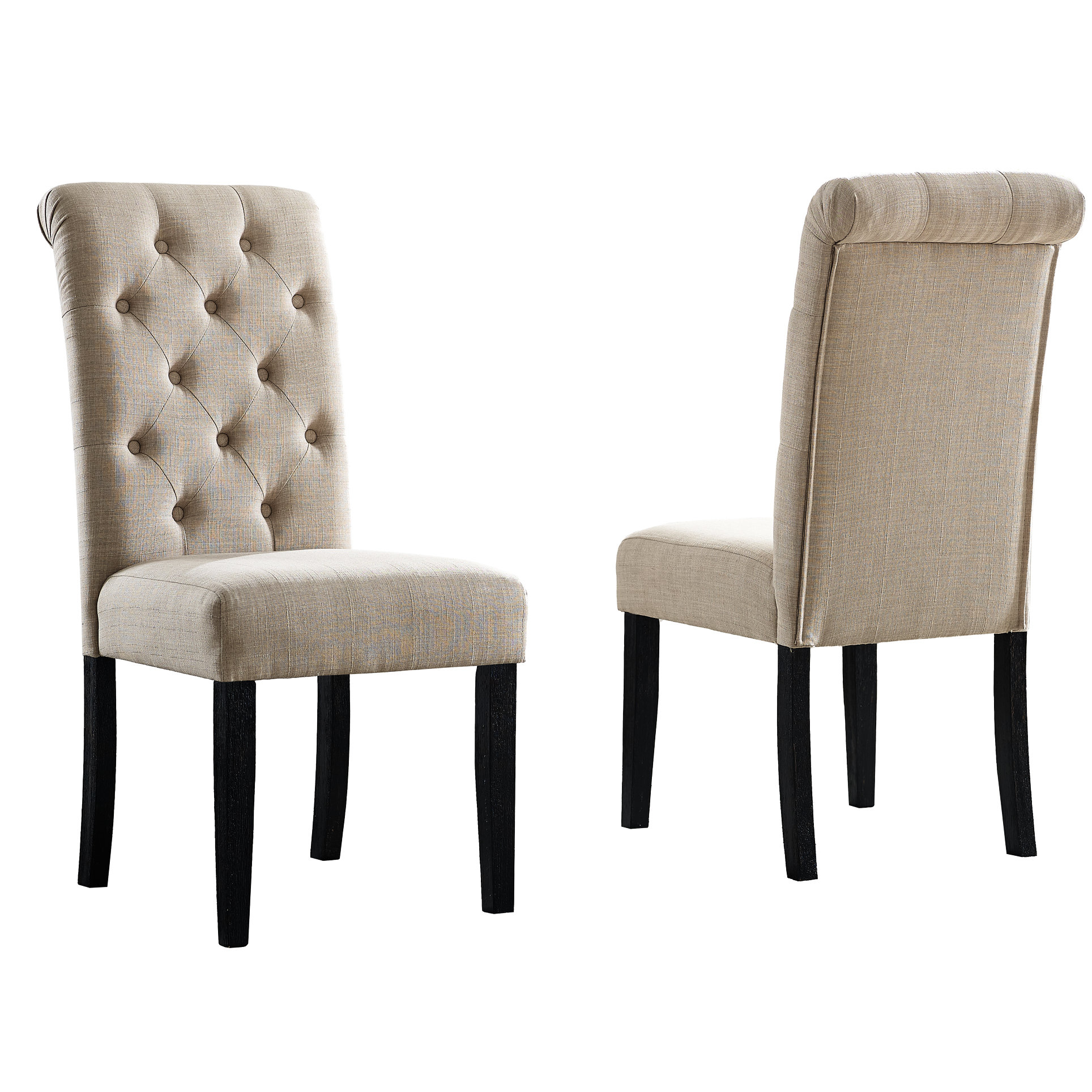 Alcott Hill 2 Solid Wood Dining Chairs. Button Seat. High Back, Blend ...