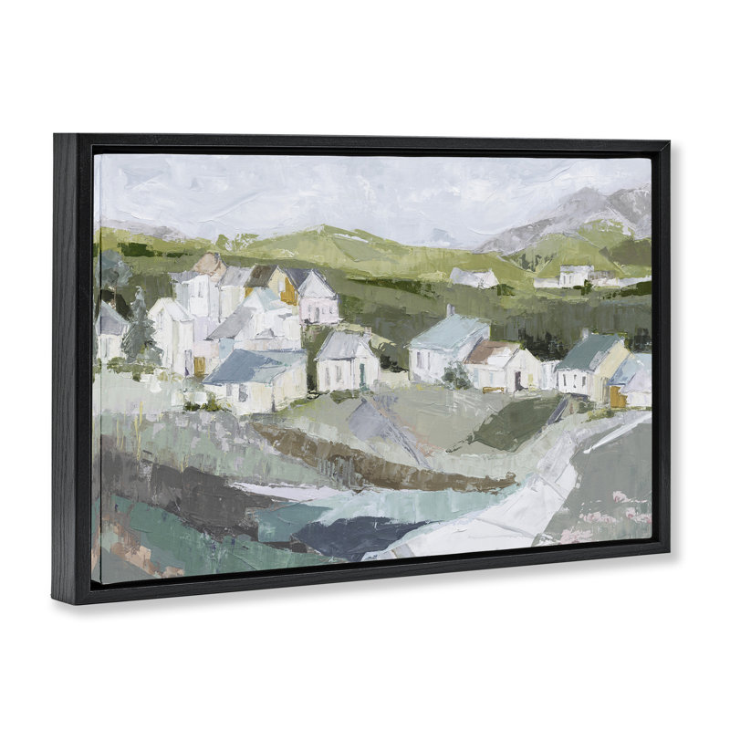 Cadre flottant Lavender Valley Cottage, design par Susan Pepe, Cadre flottant noir de jais, H 17 po x l 25 po