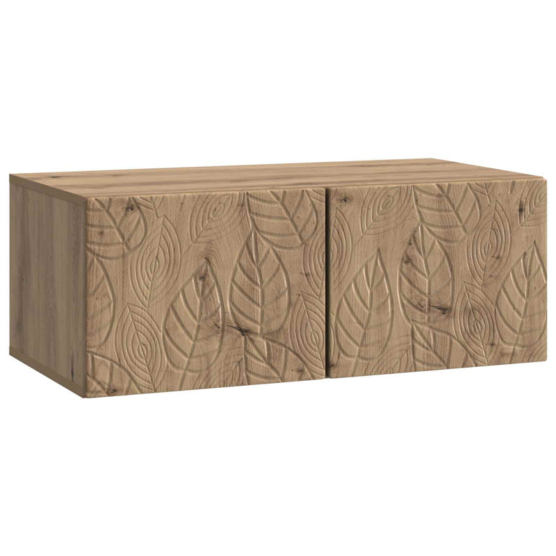 Unfinished TV Stand for TVs up to 28" with Fireplace Included, Artisan Oak, 11.81'' H x 38.58'' L x 12.2'' W