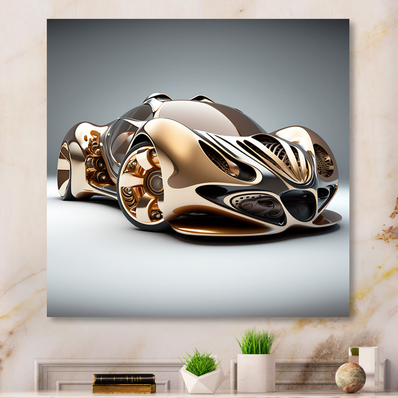Décoration murale futuriste Bugatti, H 36 po x l 36 po x P 1 po