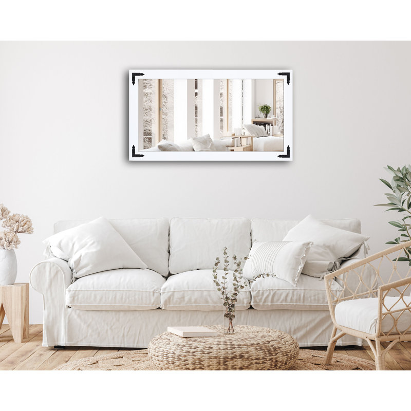 Heavner Flat Wall Mirror, 47.5" H x 35.5" W, White