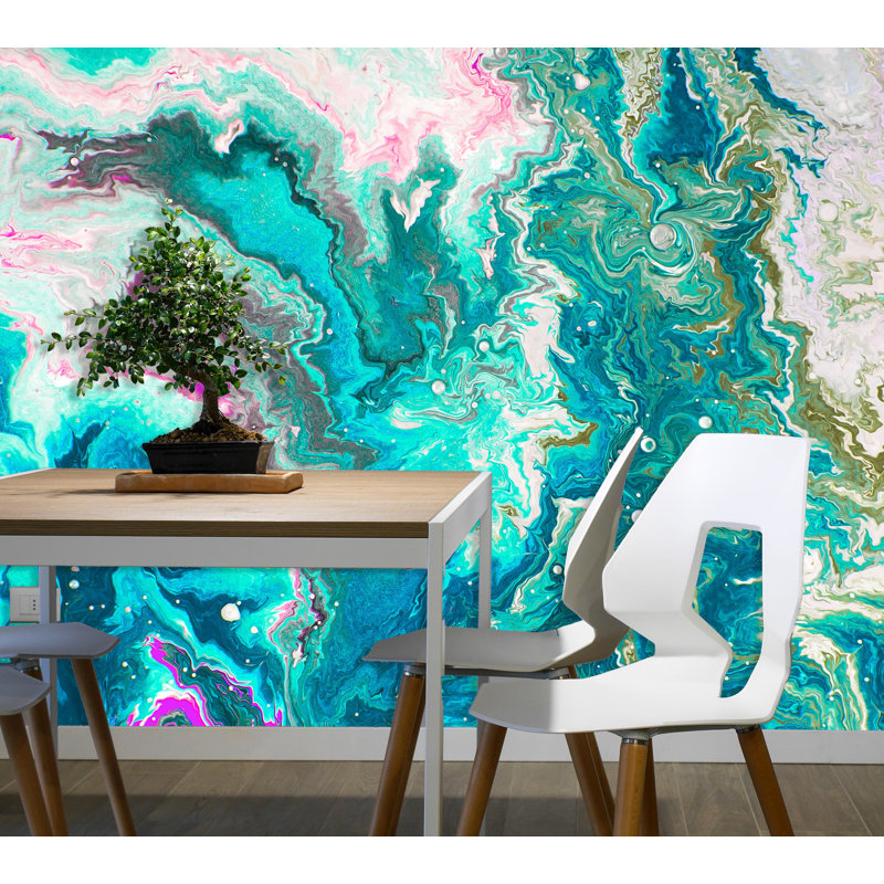 Peinture murale abstraite amovible Goetten, H 50 po x l 75 po