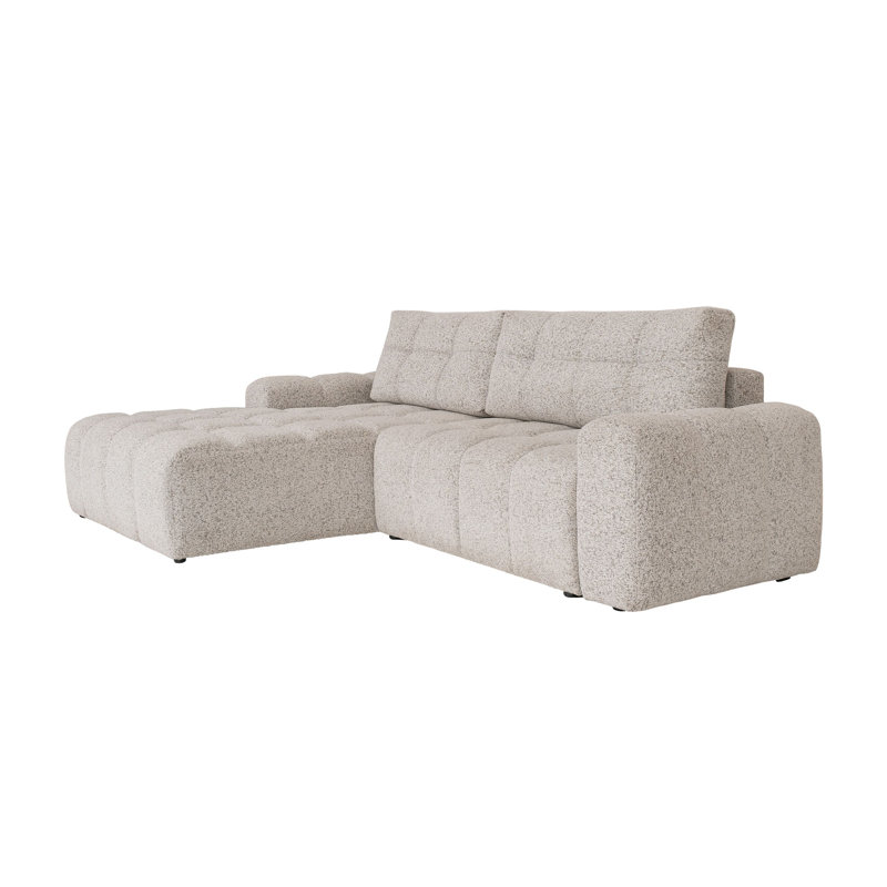 Sofa Bed, Left -sided, Light gray, 94cm H x 268cm W x 184cm D