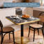 Plateau de table en pierre frittée carrée 30 "pour espaces commerciaux-124284136