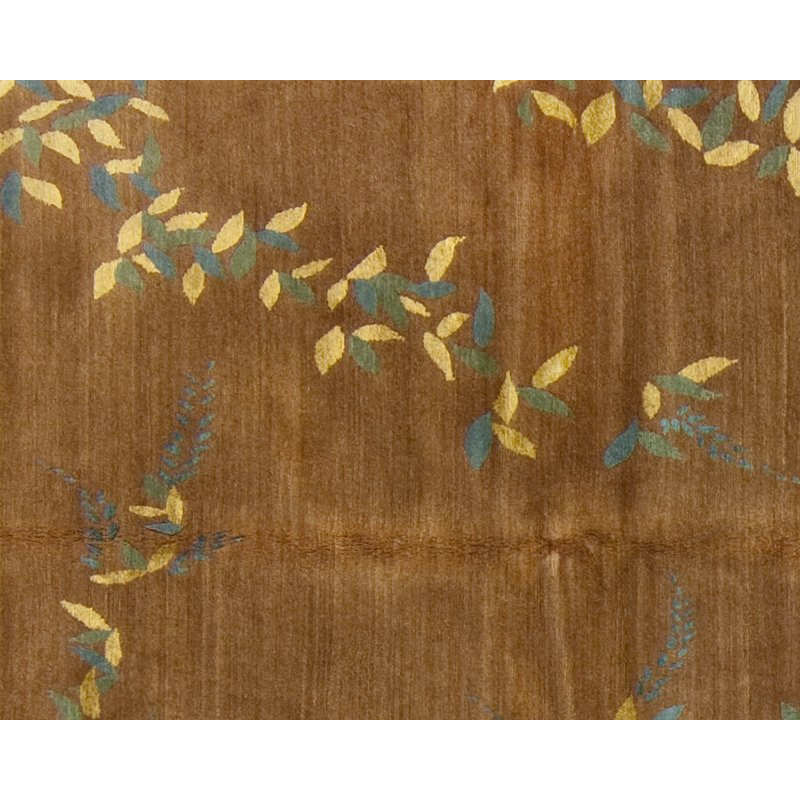 Floral Area Rug in Blue/Brown, Rectangle 6' x 9'