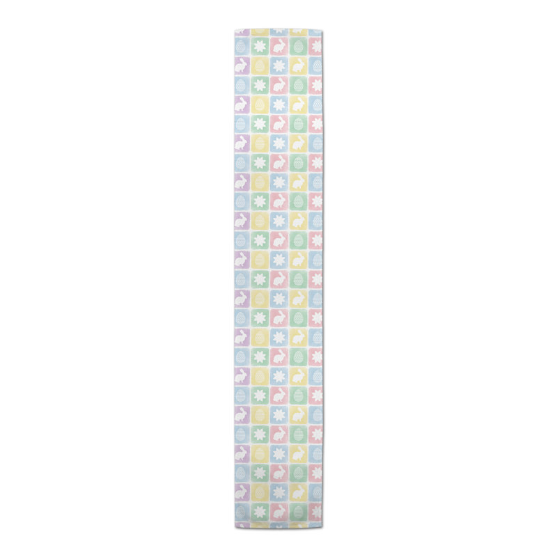 Arujan Rectangle Striped Easter Polyester Table Runner, 72" x 16"