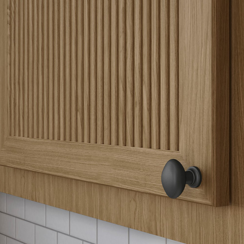 4910 Oval Knob, Satin Black