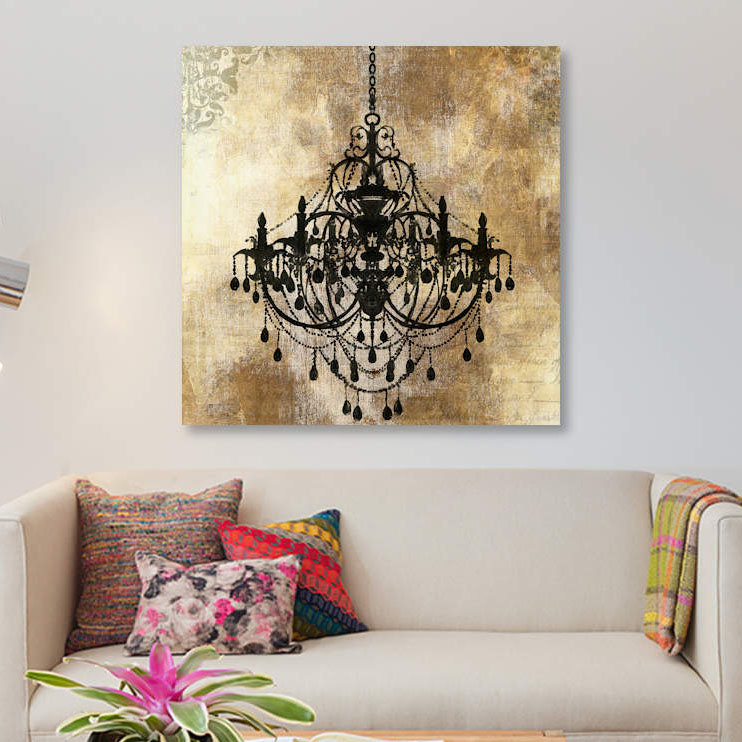 « lustre gold i », impression sur toile, H 12 po x l 12 po x P 1,5 po