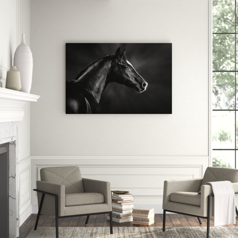 Black Horse Profile Print, 40" H x 60" W