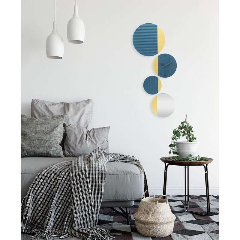 THE BLACK SYMBIOSIS 55cm Silent Wall Clock, Blue