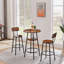 Tabouret de bar rond avec tablettes, tabouret avec dossier brun rustique
