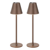 Mj Premier Battery Operated Table Lamps with Timer, 2-Pack Decorative Cordless Lanterns, Battery Powered Nightlight with LED Bulb, Home Decor Lights for Living