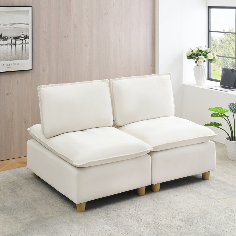 Canapé modulaire rembourré 2 places, Beige