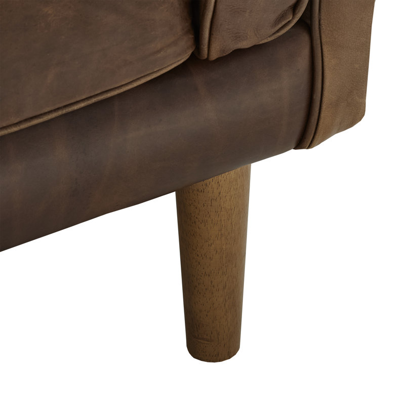 Hewett 86'' Leather Sofa, Columbus Chocolate Genuine Leather