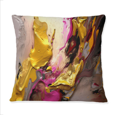 Luscious Interlude Of Divine Secrets Abstract IV - Abstract Painting Printed Throw Pillow