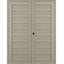 Double porte intérieure avec panneau en bois manufacturé et verre givré Alba-99276665-136331369-136331370
