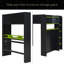 Lit superposé double en bois pleine grandeur avec bureau à hauteur réglable, garde-robe, grand espace de rangement et lumière RVB-144510826