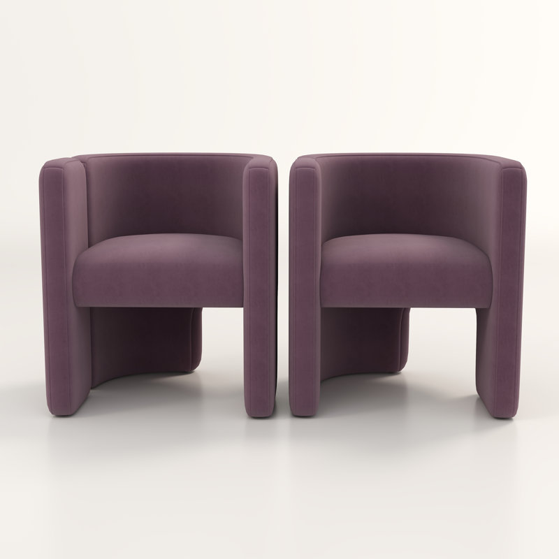 Jaimyn Upholstered Barrel Chair, Purple