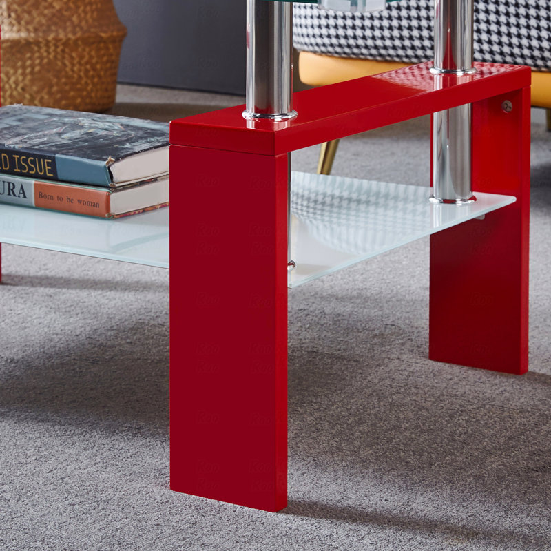 Table basse rectangulaire, Rouge
