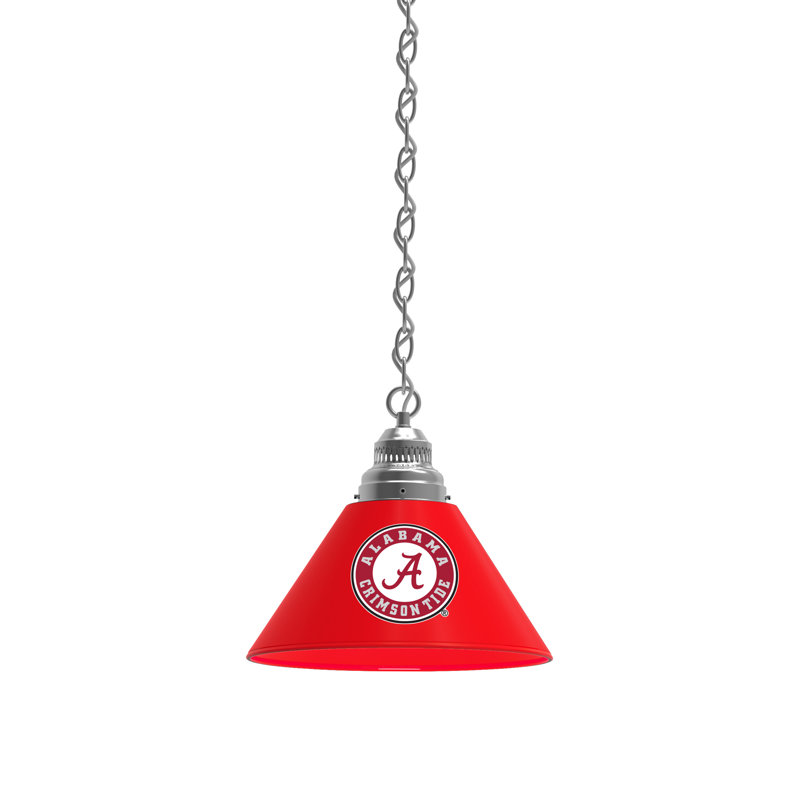1 - Light Single Pendant, Chrome, Alabama Crimson Tide