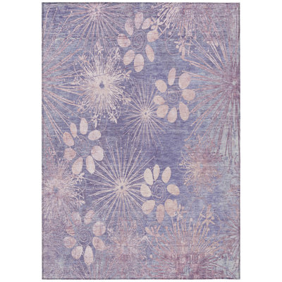Machine Washable Indoor/Outdoor Leavittsburg ACN2225 Floral Rug