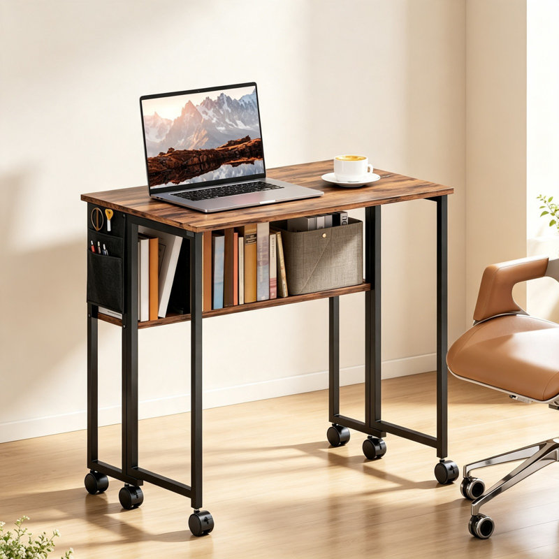 Metal Base Writing Desk, 80W x 50D x 75H cm