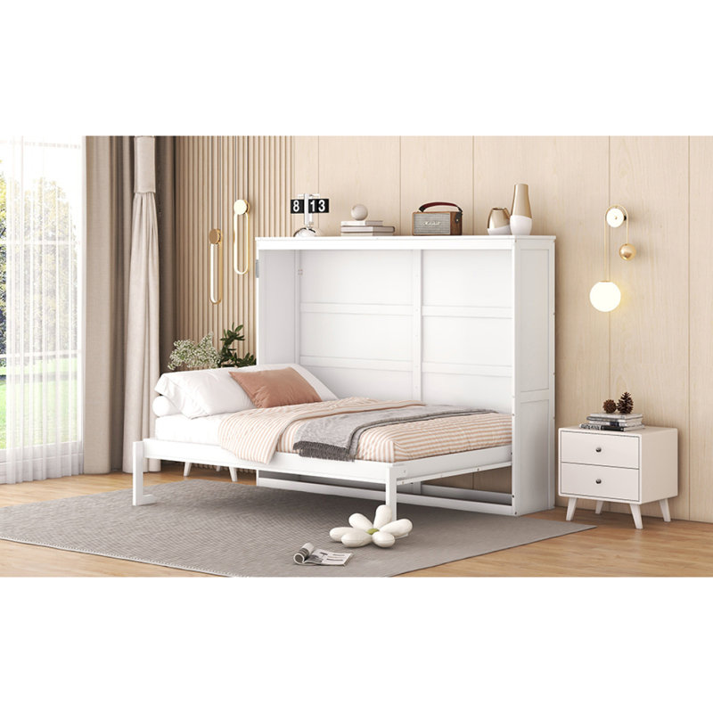 Lit escamotable Murphy, Double, Blanc
